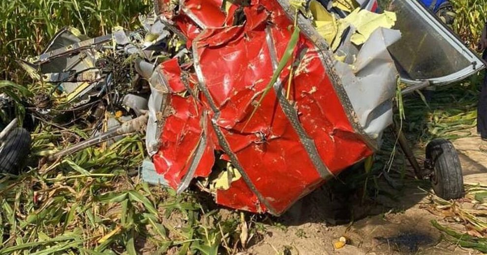 В Сети появились кадры с места крушения самолета “Алекс-251” в Подмосковье